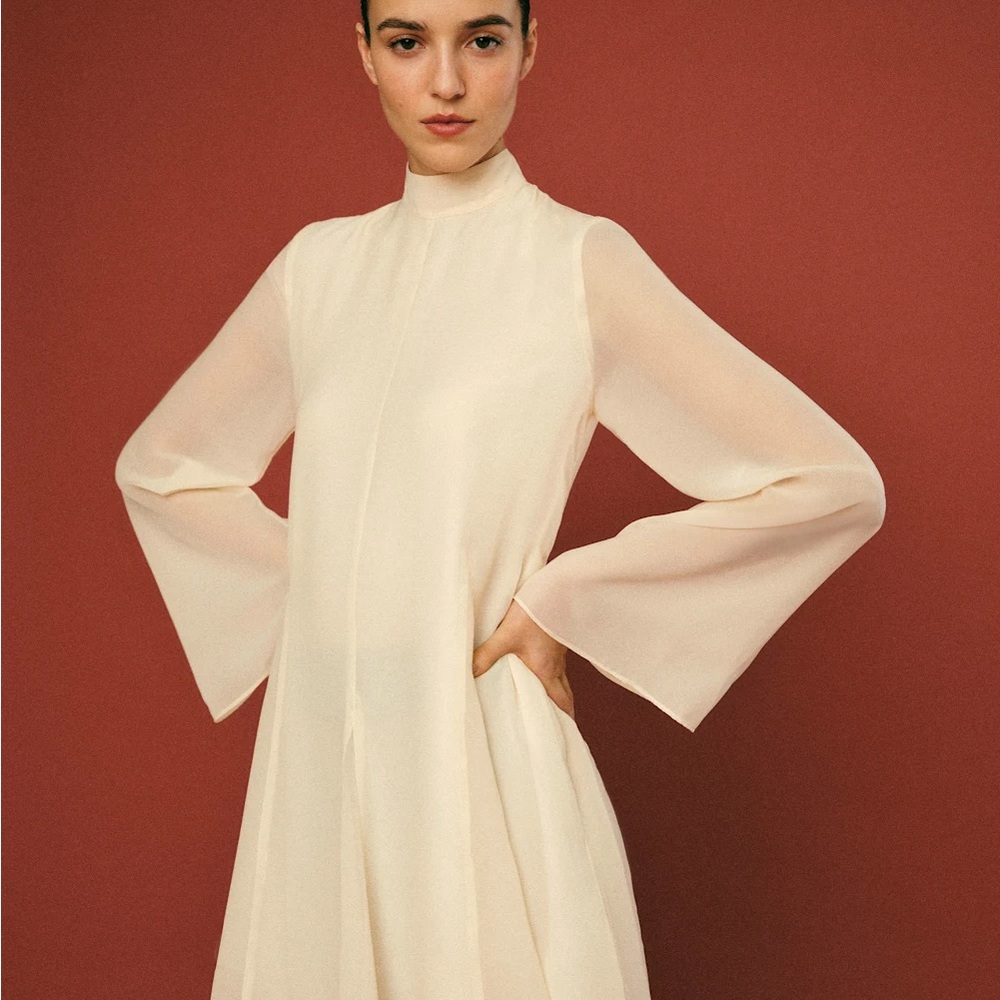 NWOT Reformation Torin Cream Long Sleeve Dress